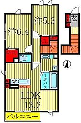 アピオン2 2LDKの間取図画像