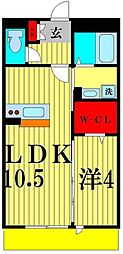 パークフラッツ 1LDKの間取図画像