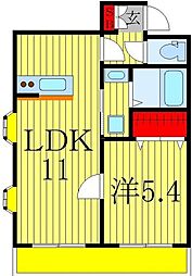 サンセットヒルズ壱番館 1LDKの間取図画像