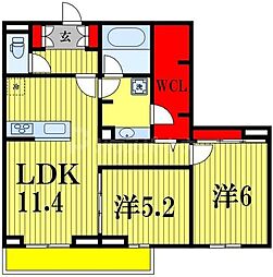 アミティエY 2LDKの間取図画像