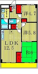 エクセラン三郷 3LDKの間取図画像