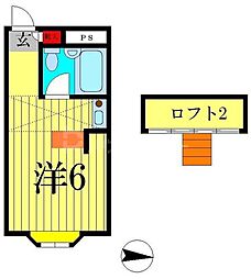 ベルピア北小金3-1 ワンルームの間取図画像