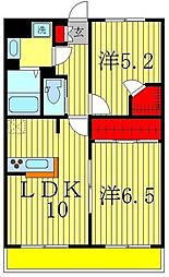 コンシェリーコート 2LDKの間取図画像