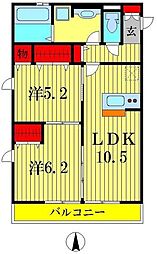 グレイスコート 2LDKの間取図画像