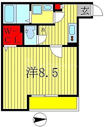 AJ南流山North1 1Kの間取図画像
