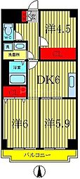 メゾン・ド・ベール早稲田 3DKの間取図画像