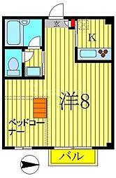 TX青山 1Kの間取図画像