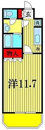 エスポアール 1Kの間取図画像
