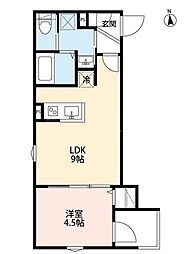 つばめハウス南流山 1LDKの間取図画像