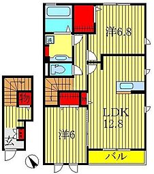 クレール1 2LDKの間取図画像