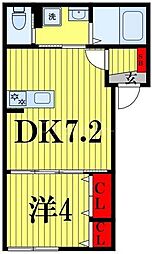ARS三郷中央 1DKの間取図画像