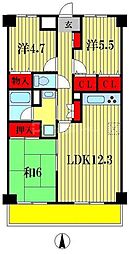 エクセラン三郷 3LDKの間取図画像
