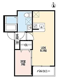 NKクレール南流山 1LDKの間取図画像