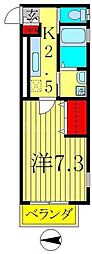ヒューマンパレス馬橋2 1Kの間取図画像