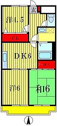 メゾン・ド・ベール早稲田 3DKの間取図画像