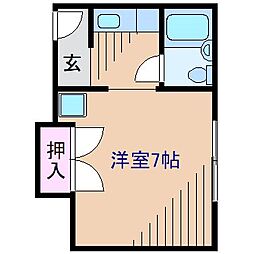 佐々木ハイツ ワンルームの間取図画像