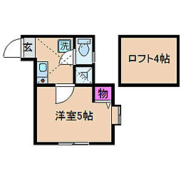 エアプレイス元住吉 1階1Kの間取り