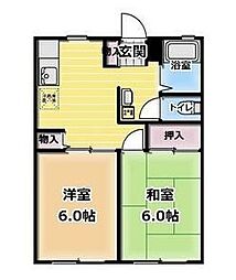 マイポートクレイン 2DKの間取図画像