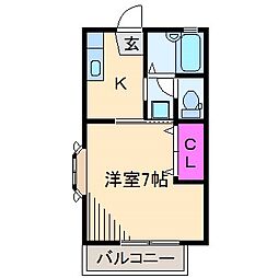 秀光ハウス 1Kの間取図画像