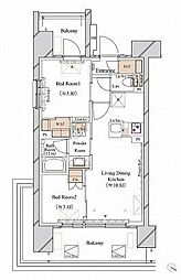 ブランシエスタ新丸子リバーフロント 2LDKの間取図画像