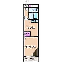 アーカス5 1DKの間取図画像