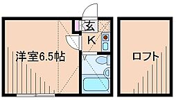 ネオステージ大倉山B 1Kの間取図画像