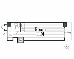 コスモ東神奈川 ワンルームの間取図画像