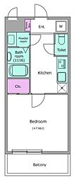 LOC'SKIKUNA 1Kの間取図画像