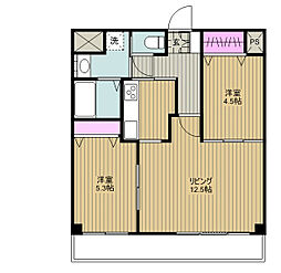 リブイル 2LDKの間取図画像