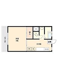 日吉第三コーポA棟 1Kの間取図画像