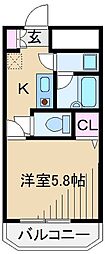 新横浜FSビル 1Kの間取図画像
