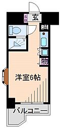 朝日多摩川プラザ ワンルームの間取図画像