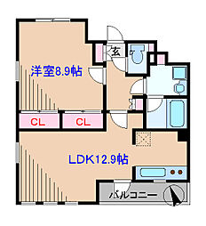 MAISONCLAIRHIYOSHI2 1LDKの間取図画像
