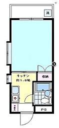 ハイタウン新丸子 1Kの間取図画像