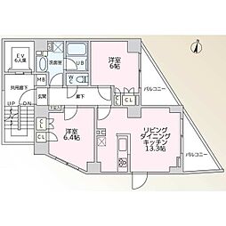 プロスパーレジデンス 2LDKの間取図画像