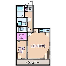 BMC北寺尾 1LDKの間取図画像