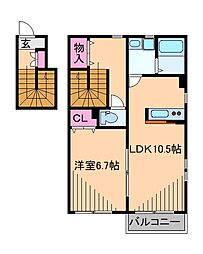 ベルフォーレ日吉 1LDKの間取図画像