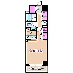 HF新横浜レジデンス 1Kの間取図画像