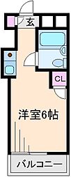 スカイコート綱島 ワンルームの間取図画像