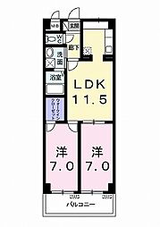グラン・ルミエール 2LDKの間取図画像