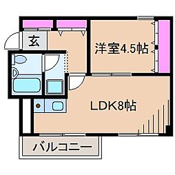 パティオス 1LDKの間取図画像