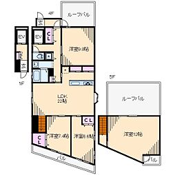 オーブミカーレ 4LDKの間取図画像