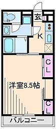 リブリ・ヴィラ日吉2 1Kの間取図画像