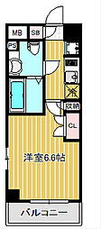 パークキューブ武蔵小杉 1Kの間取図画像