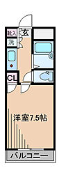 アネックス日吉 1Kの間取図画像