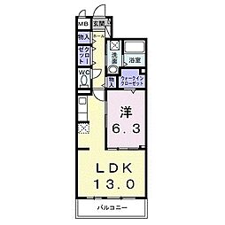 ブルーム 1LDKの間取図画像