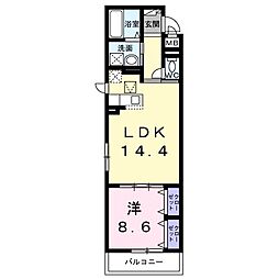 ブルーム 1LDKの間取図画像