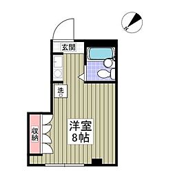 グリーンプゾム ワンルームの間取図画像