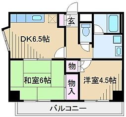 パークハイツ三ッ池 2DKの間取図画像