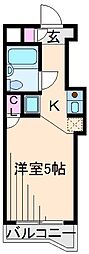 スカイコート綱島2 ワンルームの間取図画像